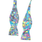Beau ties Vermont abstract design hand sewn multi colour silk seff tie bow tie