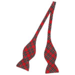 Beau Ties Vermont red tartan cotton self tie bow tie