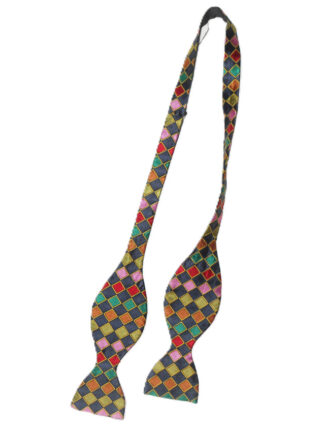 Altea. Italy, harlequin deisign silk bow tie