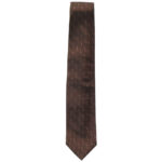 Ungaro brown silk tie with small pink detail design