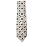 Vintage Christian Dior textured silk tie with a cream, dark brown and gold design