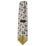 Vintage Christian Dior textured silk tie with a cream, dark brown and gold design