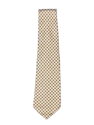 Harrods by Michelsons brown and cream design silk tie