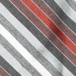 Ted Lapidus diagonal stripe design silk tie with gold, red, white and black stripes