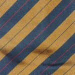 Burberrys silk tie with dark gold and dark blue diagonal stripes with red and dark blue lines