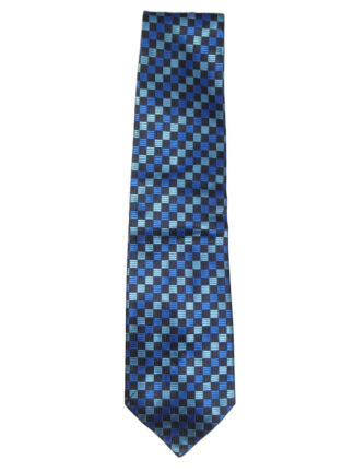 Richel blue cjeckl textured silk tie